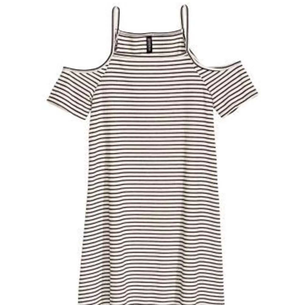 Cold shoulder striped dress